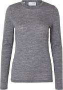 Selected Femme Slfwola LS Oneck Noos Kvinde Steel Gray/melange Sweater...