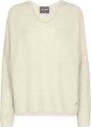 Mos Mosh Mmthora Vneck Knit Kvinde Ecru Sweaters Str L - hos Magasin