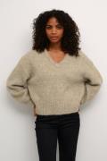 Kaffe Katrina LS Pullover Kvinde Feather Gray Melange Sweaters Str L -...