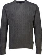 Lindbergh Oneck Cable Knit Mand Charcoal Mel Sweaters Str XL - Bomuld ...