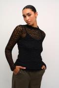 Kaffe Kajolia LS Blouse Kvinde Black Deep Langærmede Bluser Str L - ho...