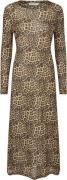 Lollys Laundry Loganll Maxi Dress LS Kvinde Leopard Print Maxi Kjoler ...