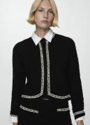 MANGO Knitted Jacket. - Caprice Kvinde Black Overgangsjakker Str L - h...