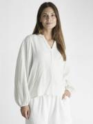 Neo Noir Mimmi Waffle Blouse Kvinde Off White Langærmede Bluser Str 40...