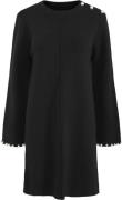 YAS Yashama LS Pearl Knit Dress Kvinde Black Maxi Kjoler Str M - hos M...