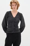 InWear Gianaiw Lanya Blouse Kvinde Black / Silver Langærmede Bluser St...