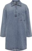 Pieces Pcrene LS Denim Dress Kvinde Blå Korte Kjoler Str L Denim - hos...