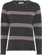 Micha BB Jumper_ Bbviscosestripeknit Kvinde Grey/rose Sweaters Str L -...