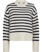 Lisa Yang Sony Stripes Sweater Cream/navy Stripes Size 1 Kvinde Cream/...