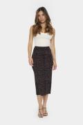 Saint Tropez Zhilasz Skirt Kvinde Chocolate Brown Leopard Midi Nederde...