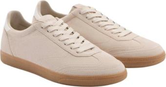 MANGO Canvas Leather Sneakers Kvinde Light Beige Sneakers Str 40 - hos...