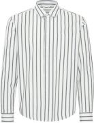 Casual Friday Cfalvin LS Dobby Striped Shirt Kvinde Snow White Skjorte...