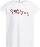 Tommy Hilfiger Flower Glitter REG TEE SS Str 4 år / 104 cm - White Kor...