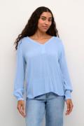 Kaffe Amber Blouse LS Kvinde Vista Blue Langærmede Bluser Str 40 - hos...