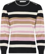 Micha Bbjumper_Bbautumnviscstripekni Kvinde Blk/rose Sweaters Str XL -...