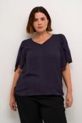 Kaffe Curve Kcmirana Blouse Kvinde Dawn Purple Langærmede Bluser Str 4...