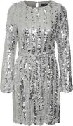 Vero Moda Vmefa LS Short Dress JRS Kvinde Silver/sequins Maxi Kjoler S...