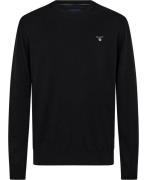 Gant Cotton Cneck Mand Black Sweaters Str L - Bomuld hos Magasin