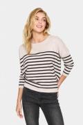 Saint Tropez Milasz Rneck St. Pullover Kvinde Gray Morn Mila Stripe Sw...