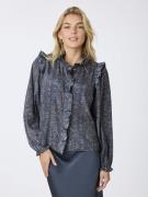 Neo Noir Gemmi Zigzag Duo Blouse Kvinde Midnight Blue Langærmede Bluse...