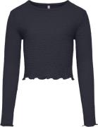 ONLY Kogemma Structure L/S TOP FF JRS Str 134/140 - Blå Langærmede T-s...