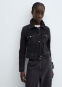 MANGO Pocketed Denim Jacket Kvinde Open Grey Overgangsjakker Str M Den...