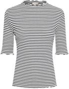 Karen by Simonsen Candacekb Stripe SS Kvinde Egret/night Sky Stripe Ko...