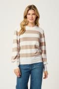 Kaffe Kalizza Striped Pullover Kvinde Chalk/feather Grey Bold Stripe S...