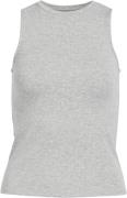 Object Objjamie S/L Tank TOP Noos Kvinde Light Grey Melange Toppe Regu...