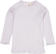 Copenhagen Colors Pointelle Junior LS TEE Str 128 - Lavender Langærmed...