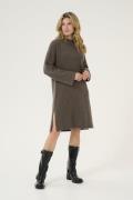 Kaffe Karinya Knit Dress Kvinde Major Brown Midi Kjoler Str L - hos Ma...