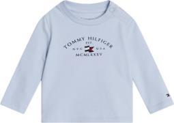 Tommy Hilfiger Essential Printed TEE LS Str 92 - Breezy Blue Langærmed...