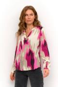 Kaffe Kabeathe Blouse Kvinde Pink Abstract Print Langærmede Bluser Str...