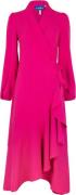 Cras Lotuscras Dress Kvinde Fuchsia Pink Midi Kjoler Str 40 - Polyeste...