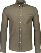 Lindbergh Yarn Dyed Oxford Superflex Shirt L/S Mand Grøn Langærmede Sk...