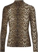 Lollys Laundry Ellen Blouse Kvinde Leopard Print Langærmede T-shirts R...