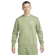 Nike Club Crewneck Mand Oil Green/white Sweatshirts Str L - Bomuld hos...