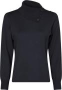 Micha Bbjumper_ Basic Viscose Knit Kvinde Navy Sweaters Str L - hos Ma...