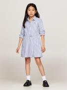 Tommy Hilfiger Ithaca Shirt Dress LS Str 8 - Mid Blue / Optic White Kj...