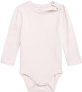 Polo Ralph Lauren Puffsleeve Jersey Bodysuit Str 3M / 3-6 mdr - Lyserø...