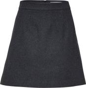 Selected Femme Slfmercyula HW Mini Wool Skirt Kvinde Grå Korte Nederde...