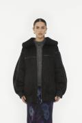 ROTATE Birger Christensen Oversized Bomber Jacket Kvinde Black Overgan...