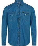 Lee Regular_Shirt Washed_Blue Mand Medium Denim Langærmede Skjorter St...