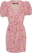 ROTATE Birger Christensen Jacquard Belted Dress Kvinde Fuchsia Pink Co...