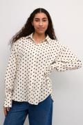 Kaffe Kaoscarna Shirt Kvinde Chalk/black Dot Skjorter Str 34 - hos Mag...