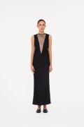 ROTATE Birger Christensen Sleeveless Midi Dress Kvinde Black Midi Kjol...