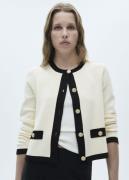 MANGO Knitted Jacket. - PIA Kvinde Light Beige Cardigans Str L - hos M...