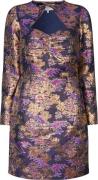 Rosemunde Jacquard Dress Kvinde Golden Purple Jacquard Korte Kjoler St...