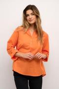 Kaffe Kamajse Blouse Kvinde Vermillion Orange Langærmede Bluser Str 40...