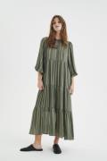 InWear Jordaniw Dress Kvinde Beetle Green Maxi Kjoler Loose Fit Str 40...